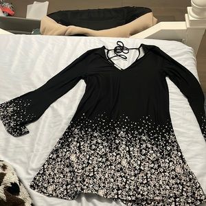 A black and white dress